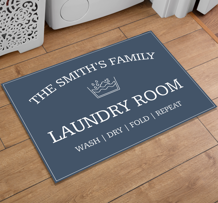 Family Laundry Room Personalised Floor Rug - TenStickers