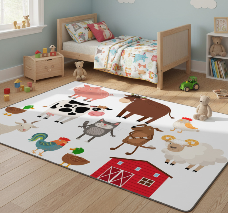 Farm set animal vinyl rug - TenStickers