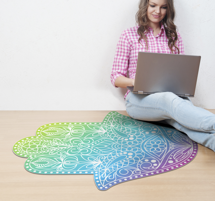 Fatima Mandala vinyl rugs - TenStickers