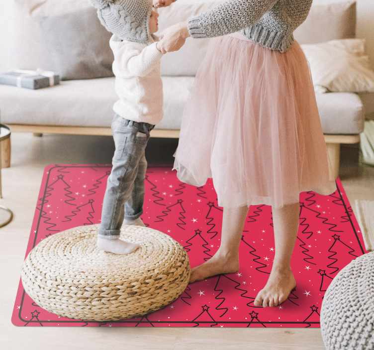 Festive Doodle Pattern Christmas vinyl rug - TenStickers