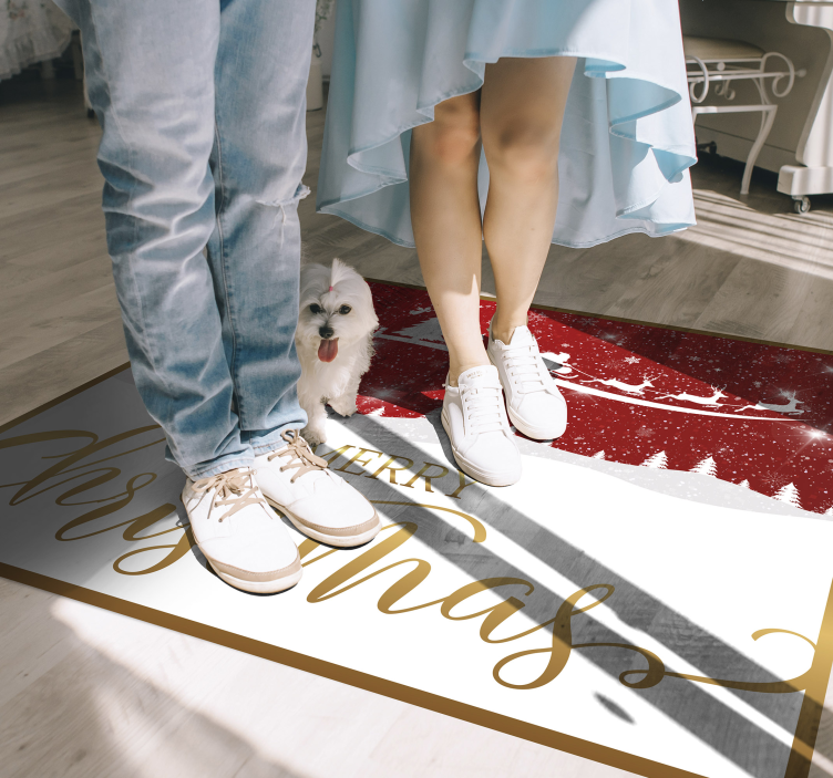 Festive Greeting Christmas vinyl rug - TenStickers