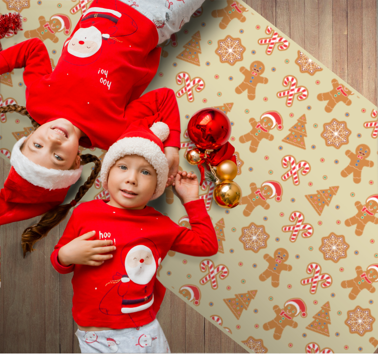 Festive holiday patterns Christmas vinyl rug - TenStickers