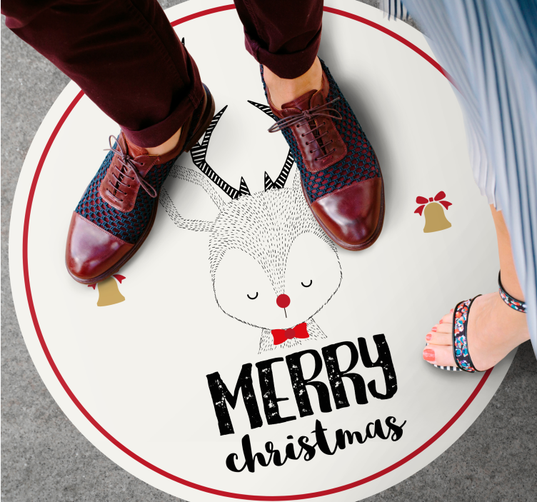 Festive Reindeer Artwork Christmas vinyl rug - TenStickers