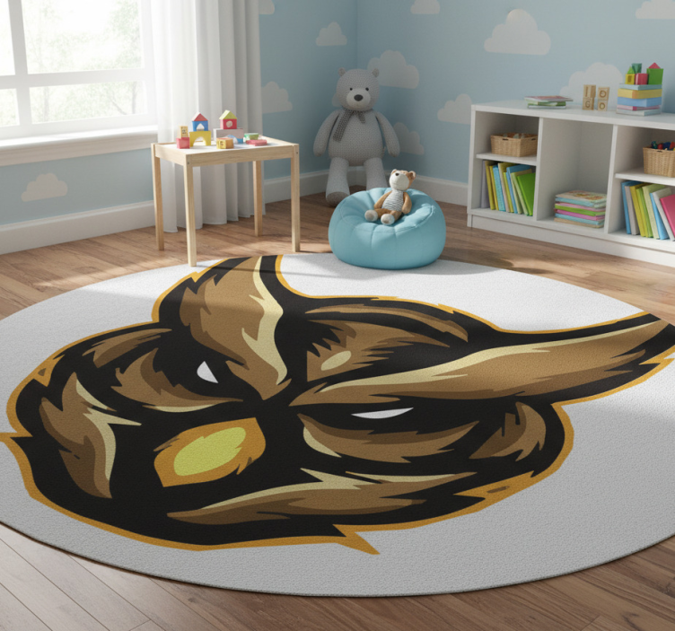 Fierce owl emblem animal vinyl rug - TenStickers