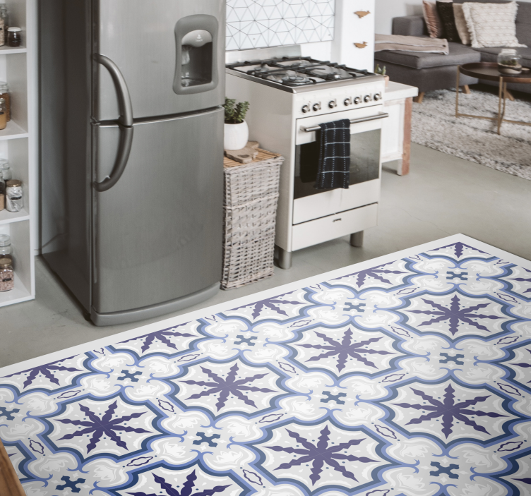 Floral beija vintage kitchen vinyl rug - TenStickers