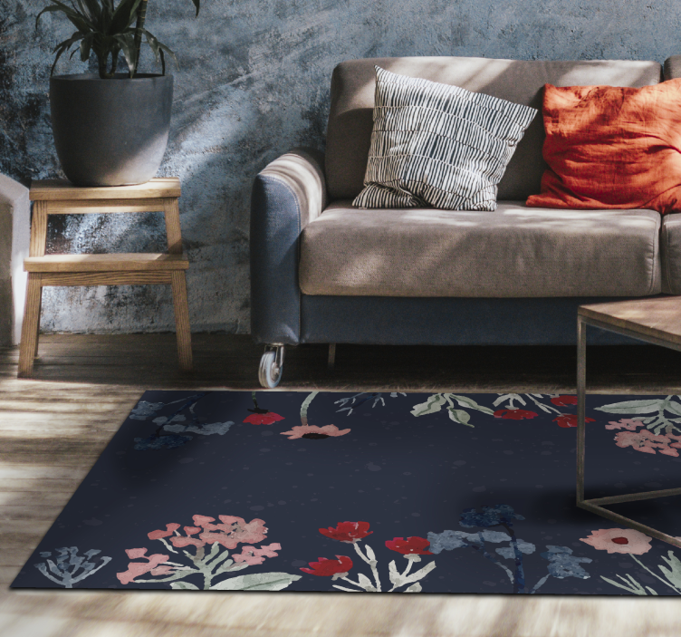 Floral botanical imagery floral vinyl rug - TenStickers