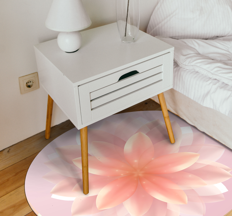Floral centerpiece floral vinyl rug - TenStickers