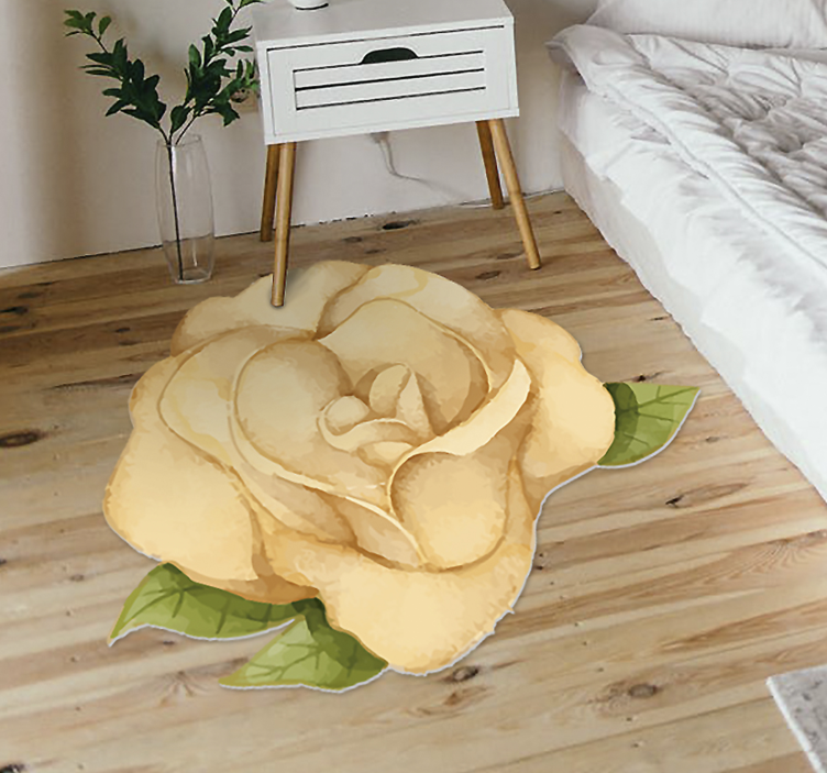 Floral contour floral vinyl rug - TenStickers
