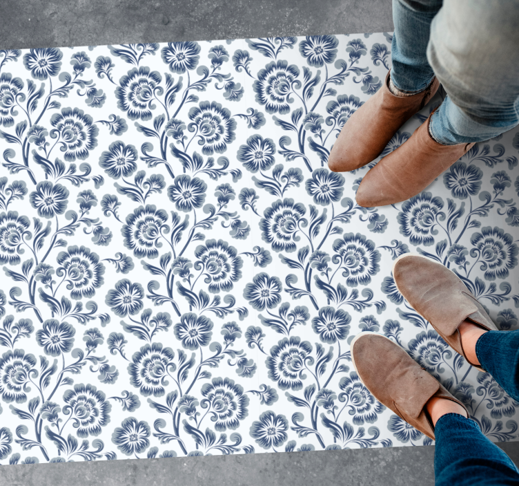 Floral Elegance Pattern flower rug - TenStickers