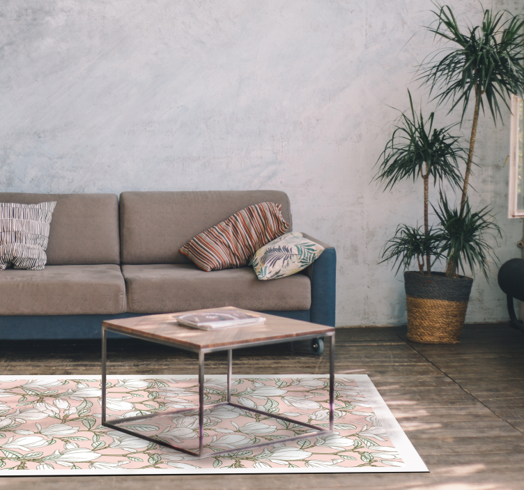 Floral Illustration floral vinyl rug - TenStickers