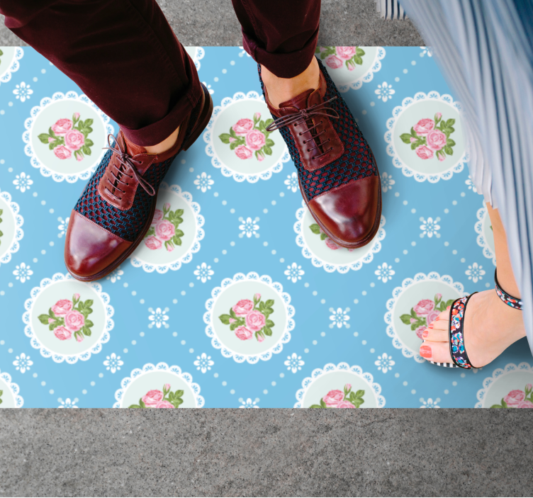 Floral Lace Pattern Retro Rug - TenStickers