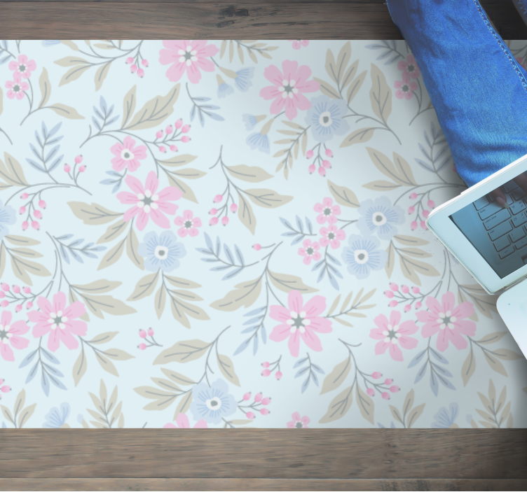 Floral Pastel Design flower rug - TenStickers