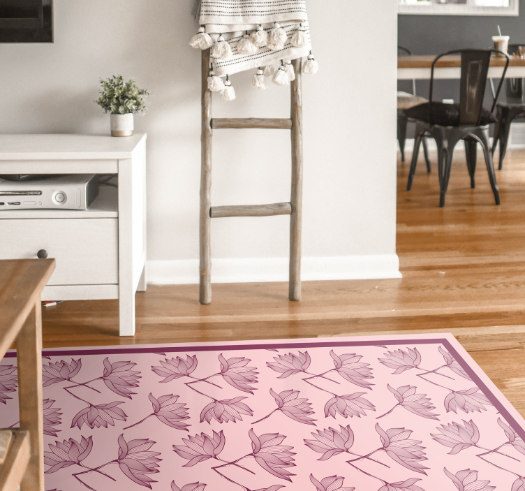 Floral Pattern Decor floral vinyl rug - TenStickers