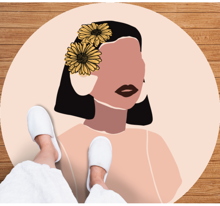 Floral portrait floral vinyl rug - TenStickers