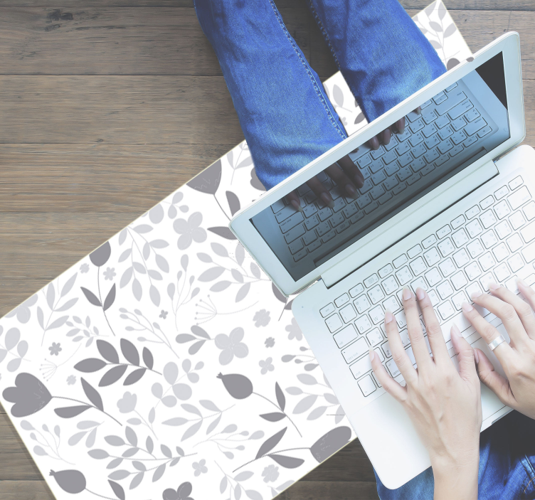 Floral silhouette floral vinyl rug - TenStickers