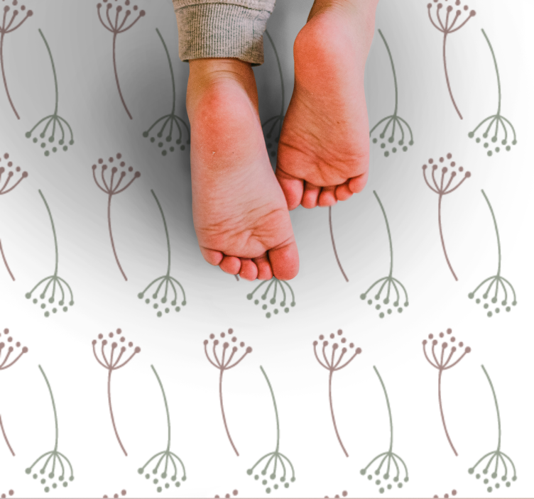 Floral stem pattern floral vinyl rug - TenStickers