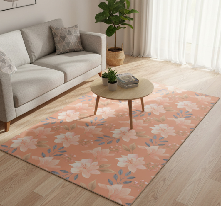 Floral vinyl rug blossom floral design - TenStickers