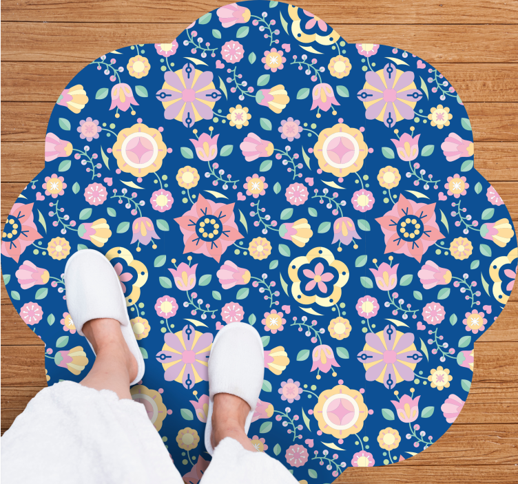 Floral vinyl rug botanical bliss - TenStickers