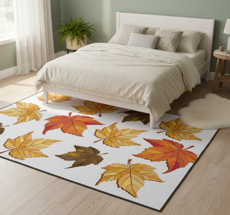 Floral vinyl rug with autumn leaves design - TenStickers