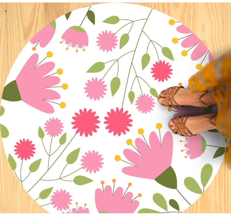 Floral vinyl rug floral pattern joy - TenStickers