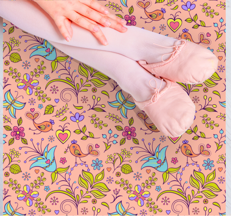 Floral vinyl rug floral spring design - TenStickers