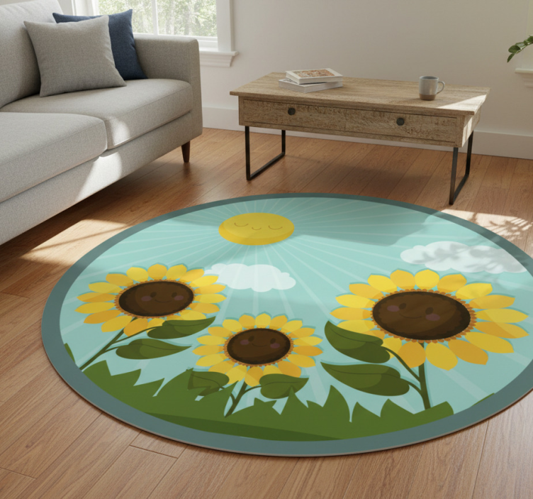 Floral vinyl rug flowers in the sun - TenStickers