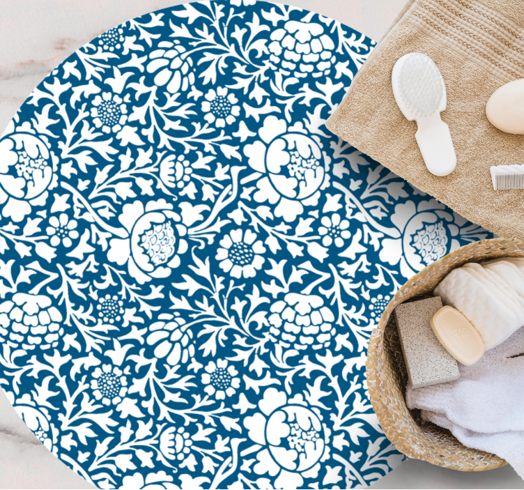 Floral vinyl rug in floral pattern style - TenStickers