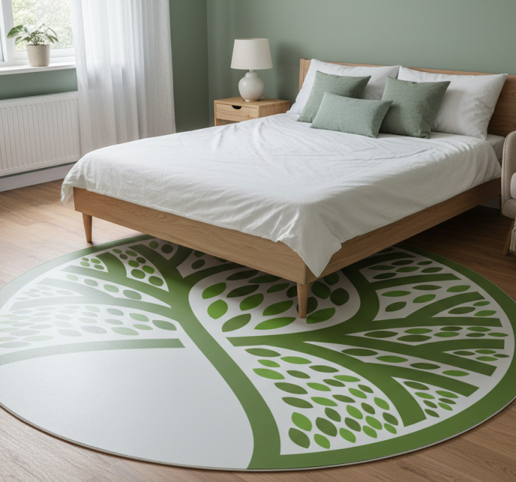 Floral vinyl rug leafy nature design - TenStickers