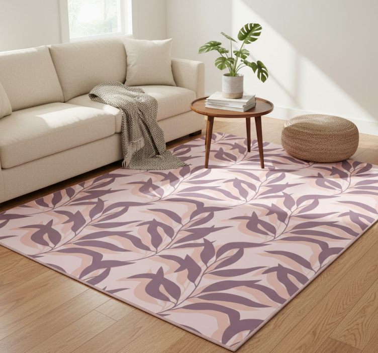 Floral vinyl rug palma tropical blush design - TenStickers