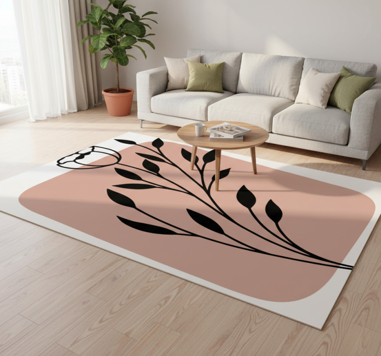 Floral vinyl rug stylish floral touch - TenStickers