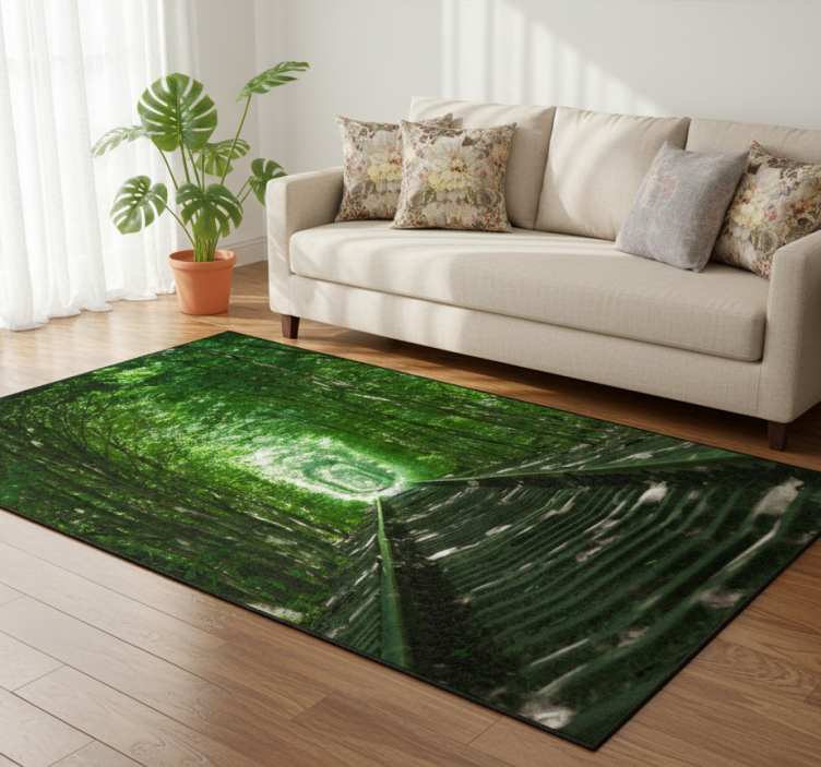 Floral vinyl rug trail and timber - TenStickers