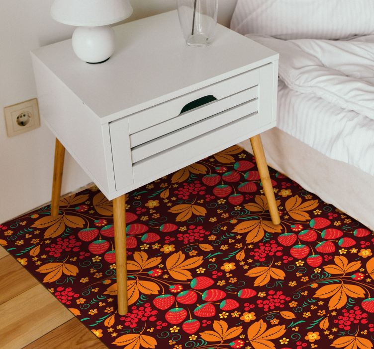 Floral vinyl rug with autumn floral designs - TenStickers