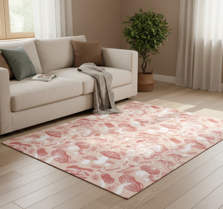 Forest mushrooms floral vinyl rug - TenStickers