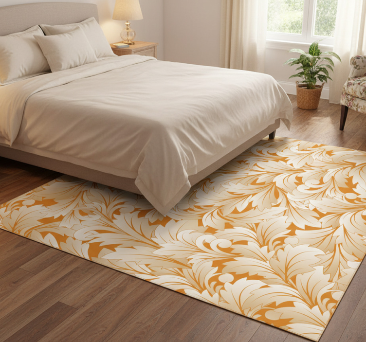 Floral vinyl rug with graceful floral design - TenStickers