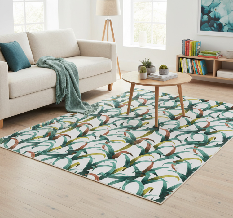 Floral vinyl rug with stunning tropical plant design - TenStickers