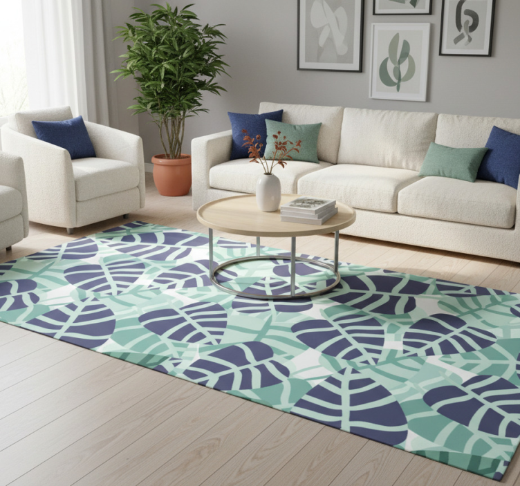 Floral vinyl rug with vibrant tropical flower design - TenStickers