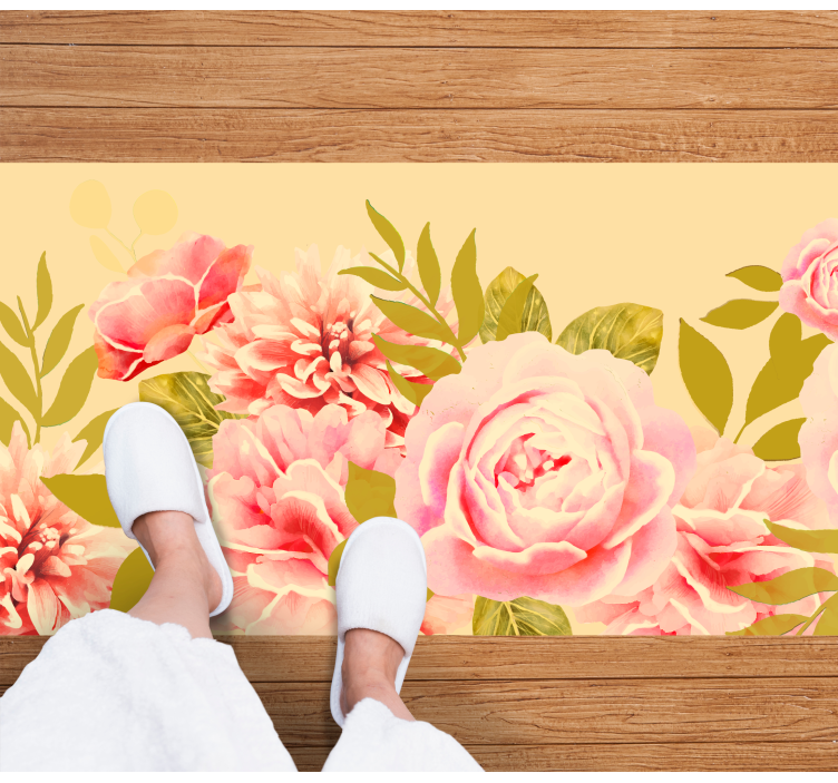 Flourishing Botanical Sophistication floral vinyl rug - TenStickers