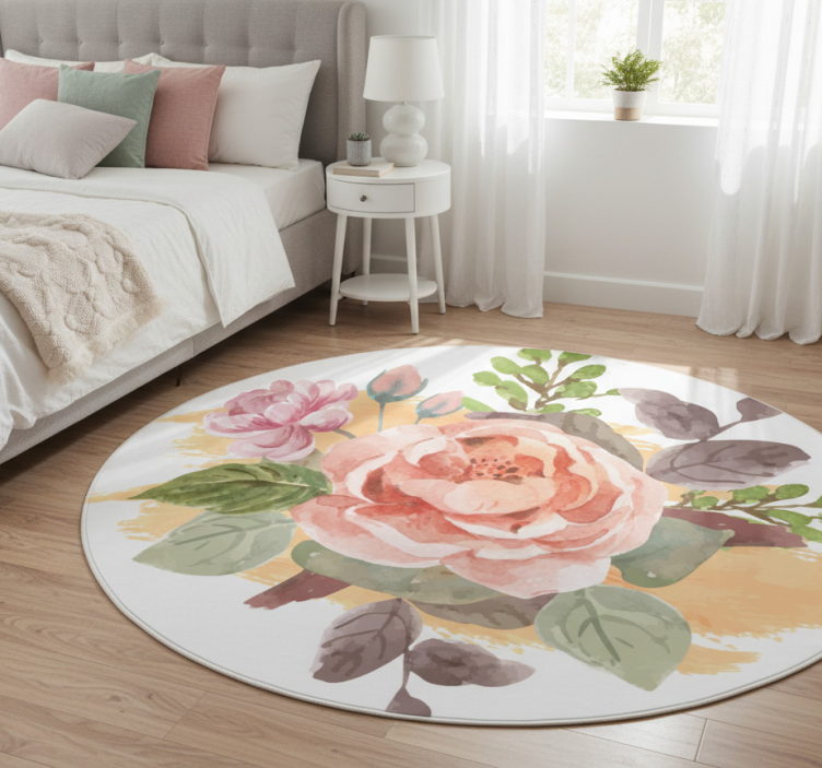 Flower rug blush bloom arrangement - TenStickers
