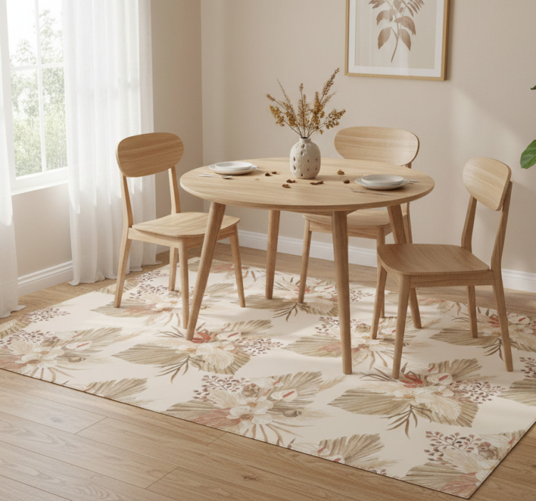 Flower rug dried flower with pampas grass - TenStickers