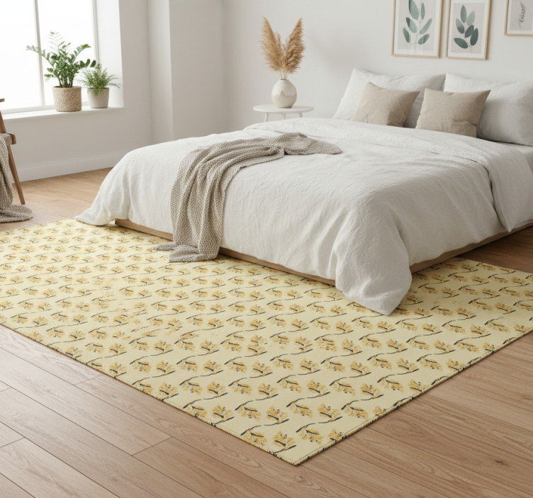 Flower rug mimosa patterns - TenStickers