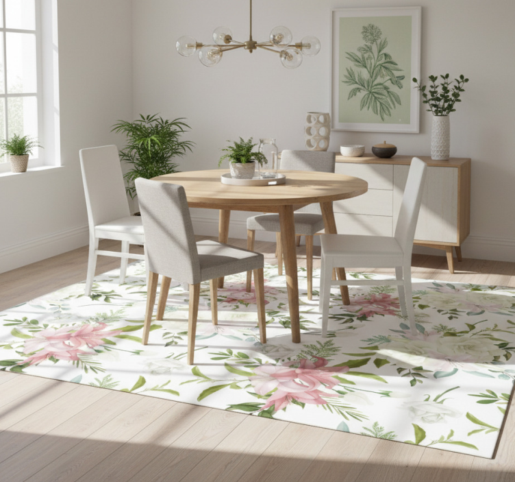 Flower rug minimalist realistic garden design - TenStickers
