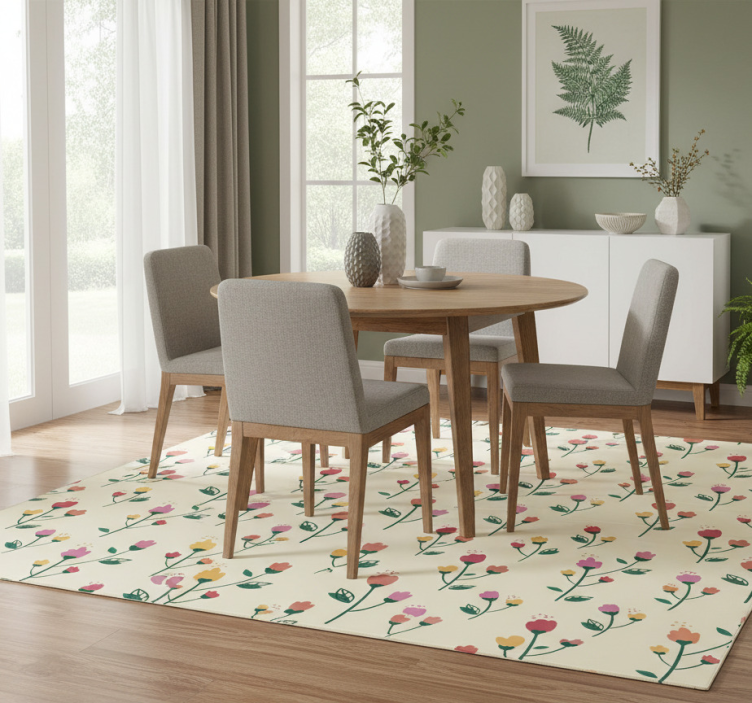 Flower rug poppy painting design - TenStickers