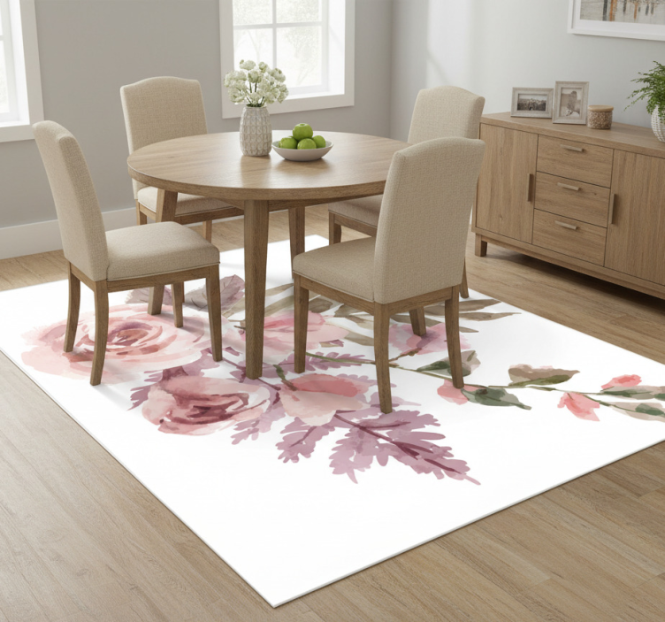 Flower rug watercolor floral design - TenStickers