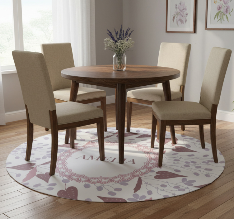 Flower rug with pastel vintage floral pattern - TenStickers