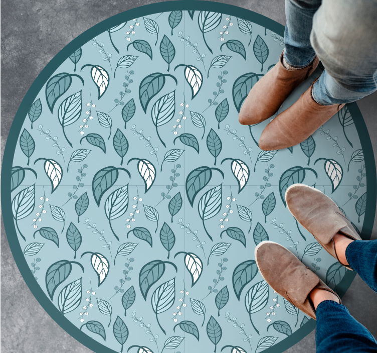 Foliage motif floral vinyl rug - TenStickers