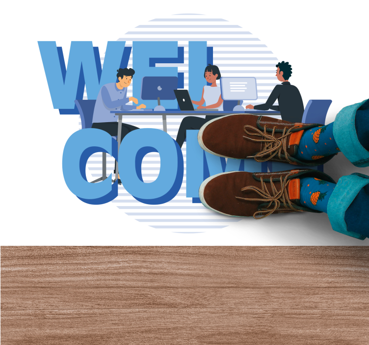 Friendly Office Welcome custom rug - TenStickers