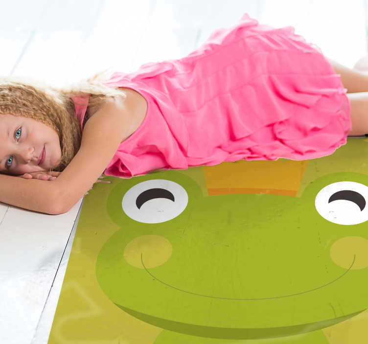Frog Prince Cartoon kids vinyl rug - TenStickers