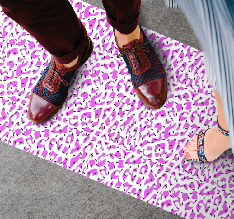 Fuchsia leopard pattern animal print vinyl rug - TenStickers