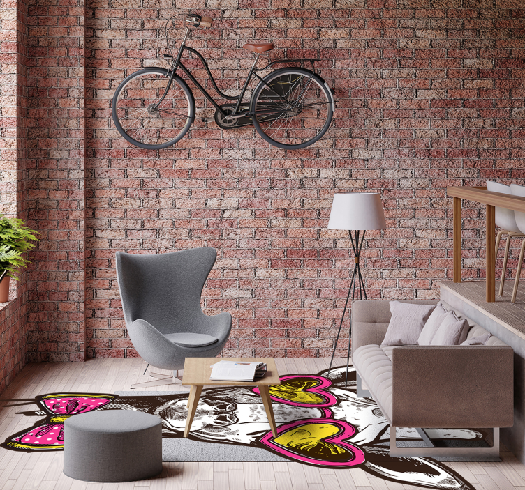 Fun Giraffe Heart Glasses Animal Floor Mat - TenStickers