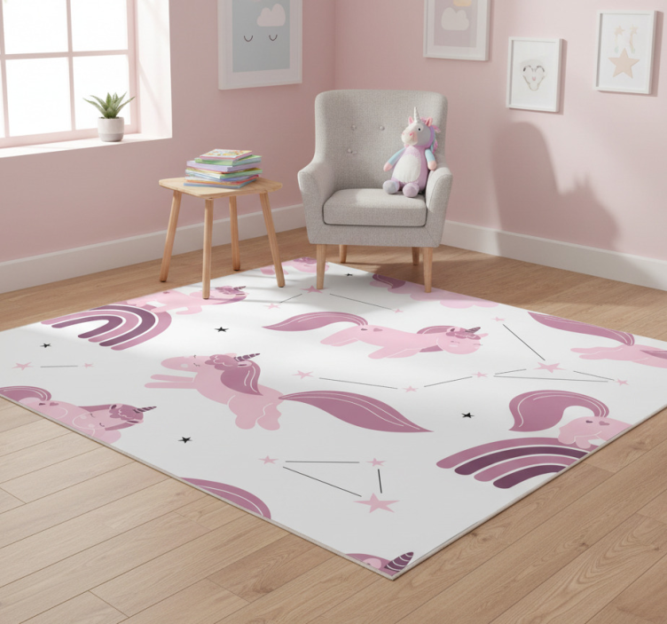 Unicorns and constellations animal vinyl rug - TenStickers